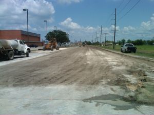 Dirtroad with construction equipment